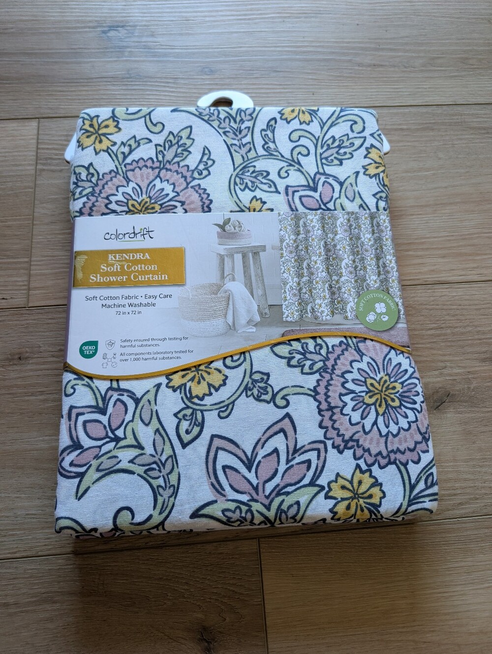NWT Colordrift Kendra Soft Cotton Floral Shower Curtain